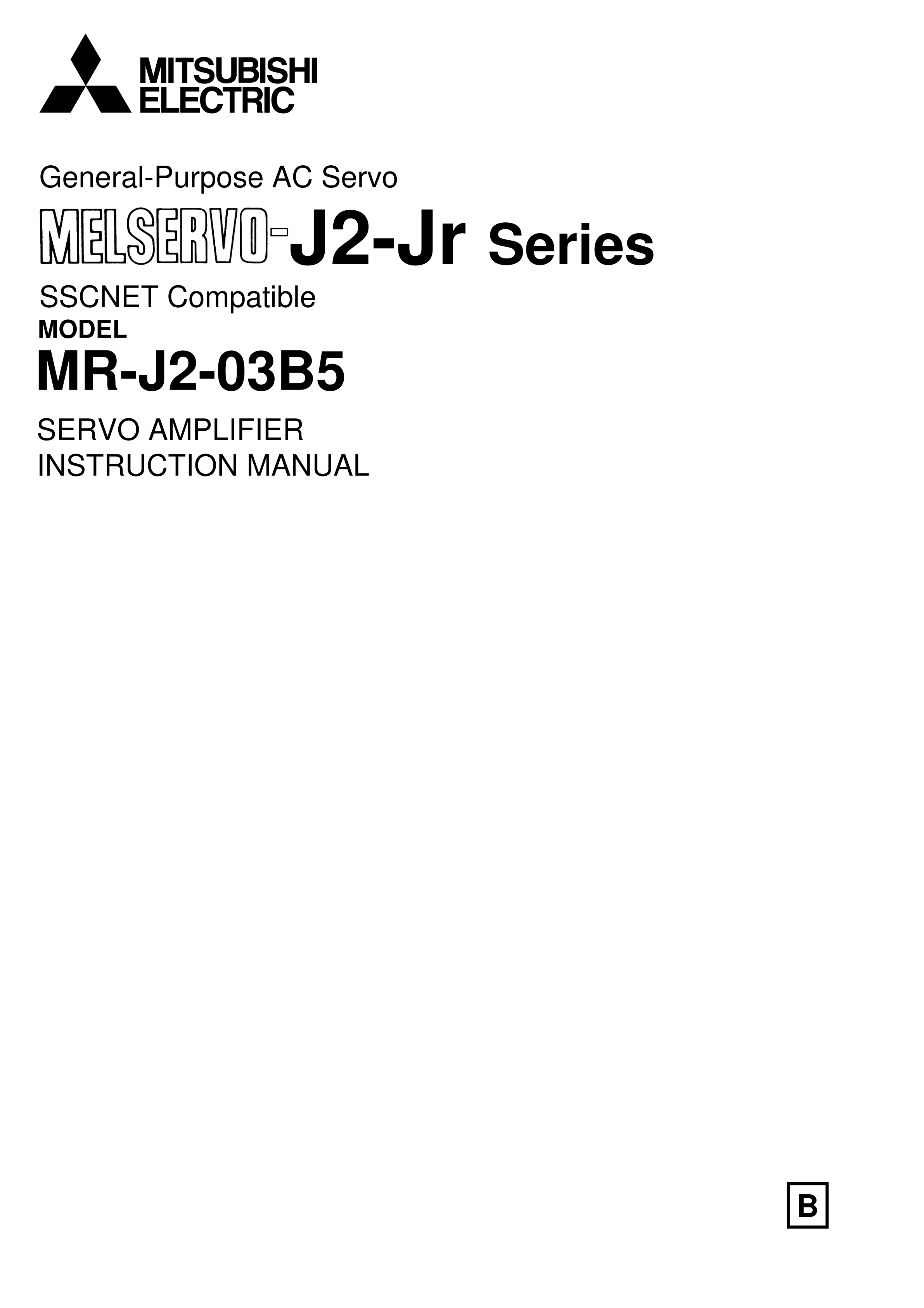 MR-J2-03B5手册三菱伺服放大器MR-J2-03B5指导手册