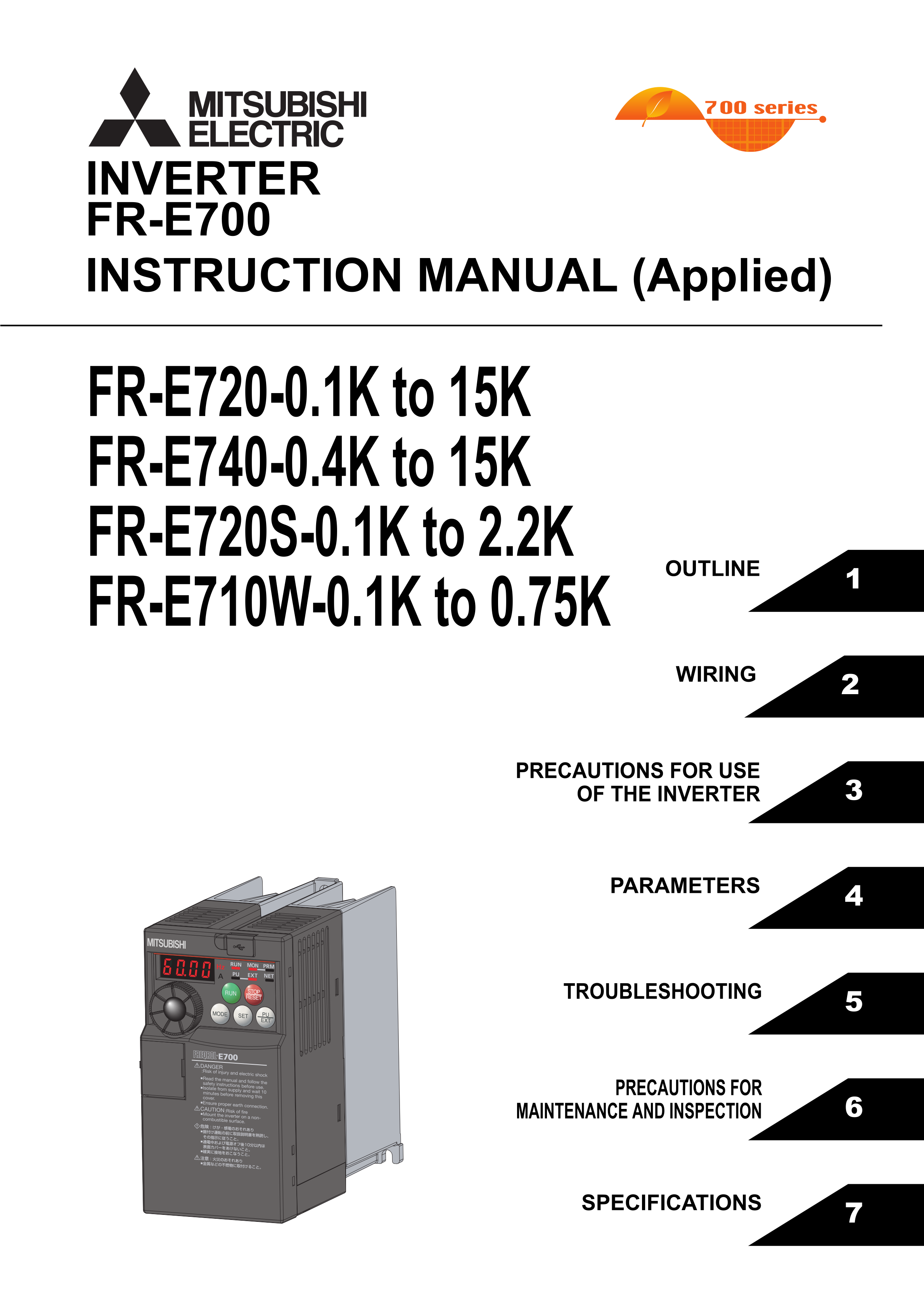 变频器FR-E720-2.2K手册三菱FR-E720-2.2K指导手册_广州菱控