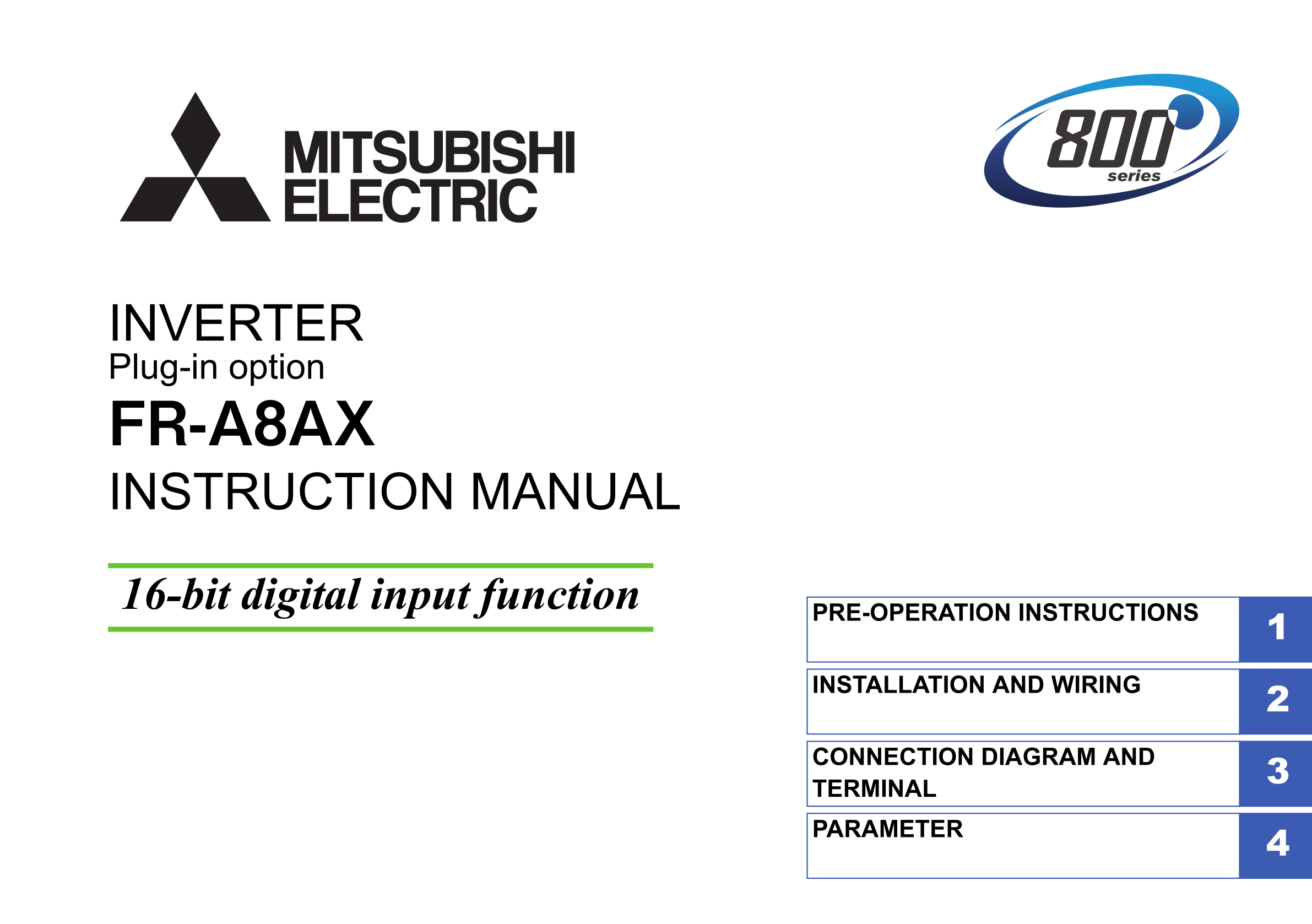 三菱FR-A8AX指导手册变频器手册
