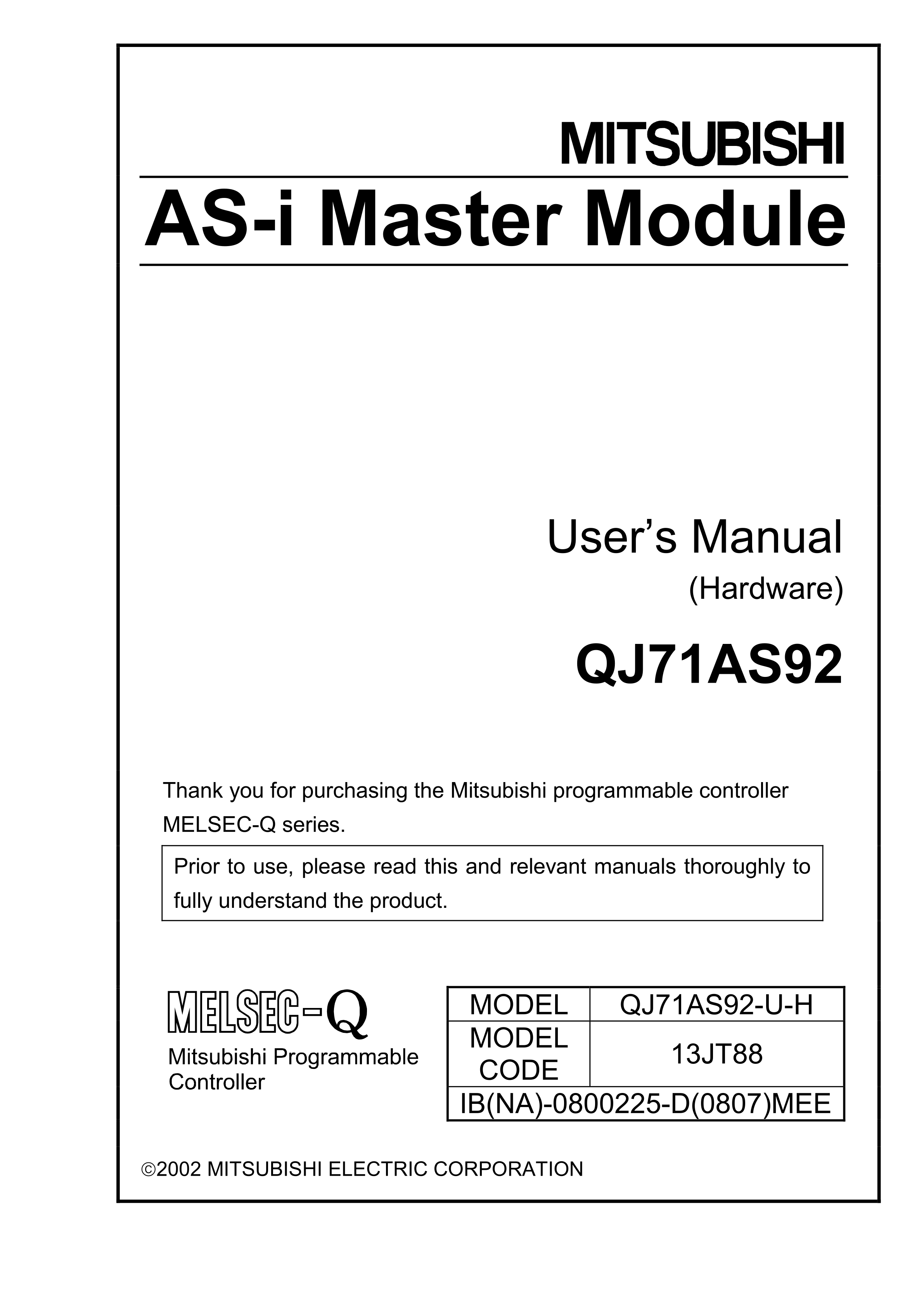 三菱QJ71AS92用户手册