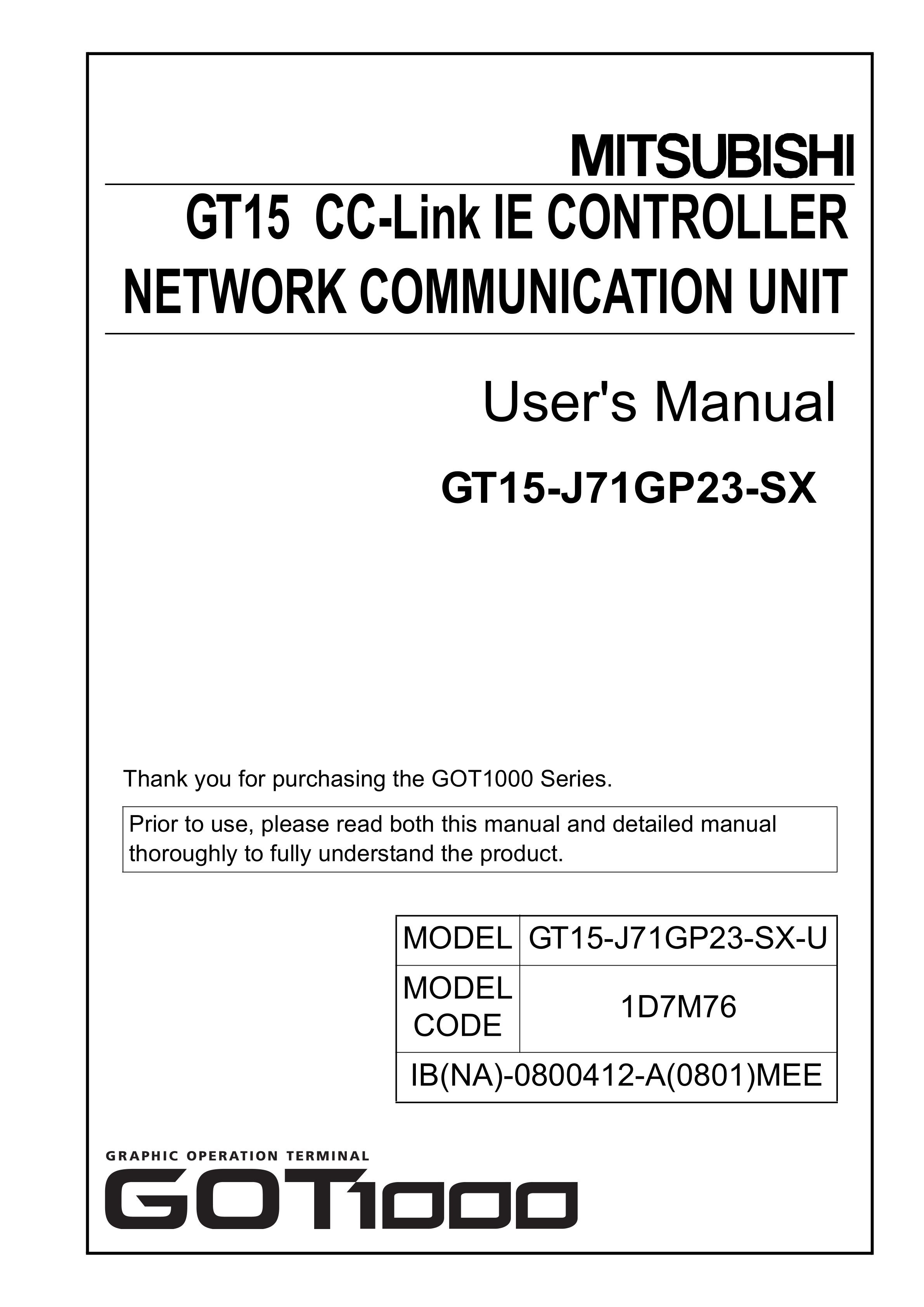 三菱GT15-J71GP23-SX手册GT15-J71GP23-SX用户手册