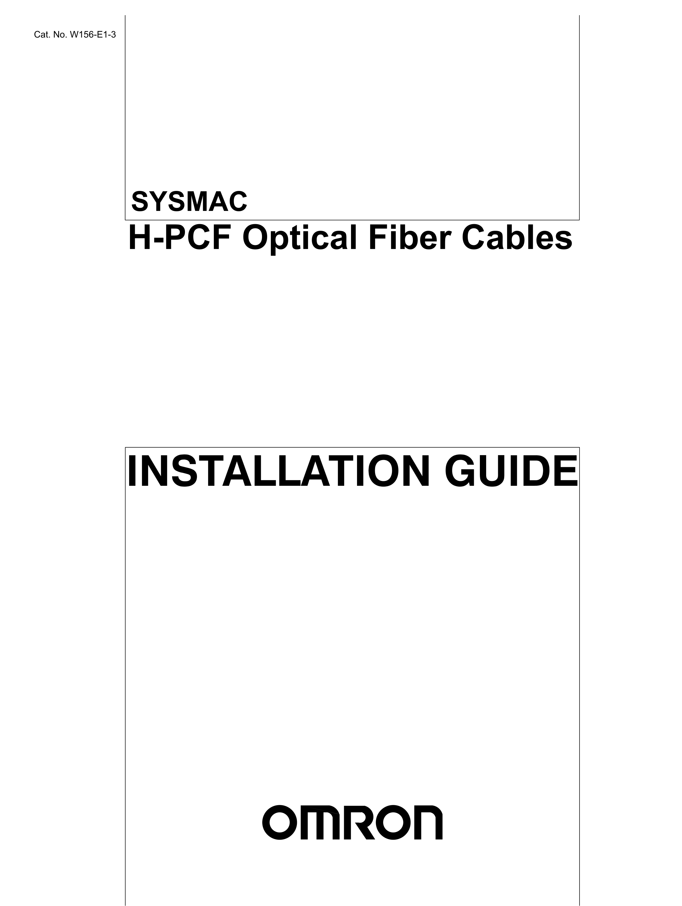 欧姆龙H-PCF安装使用手册光缆手册