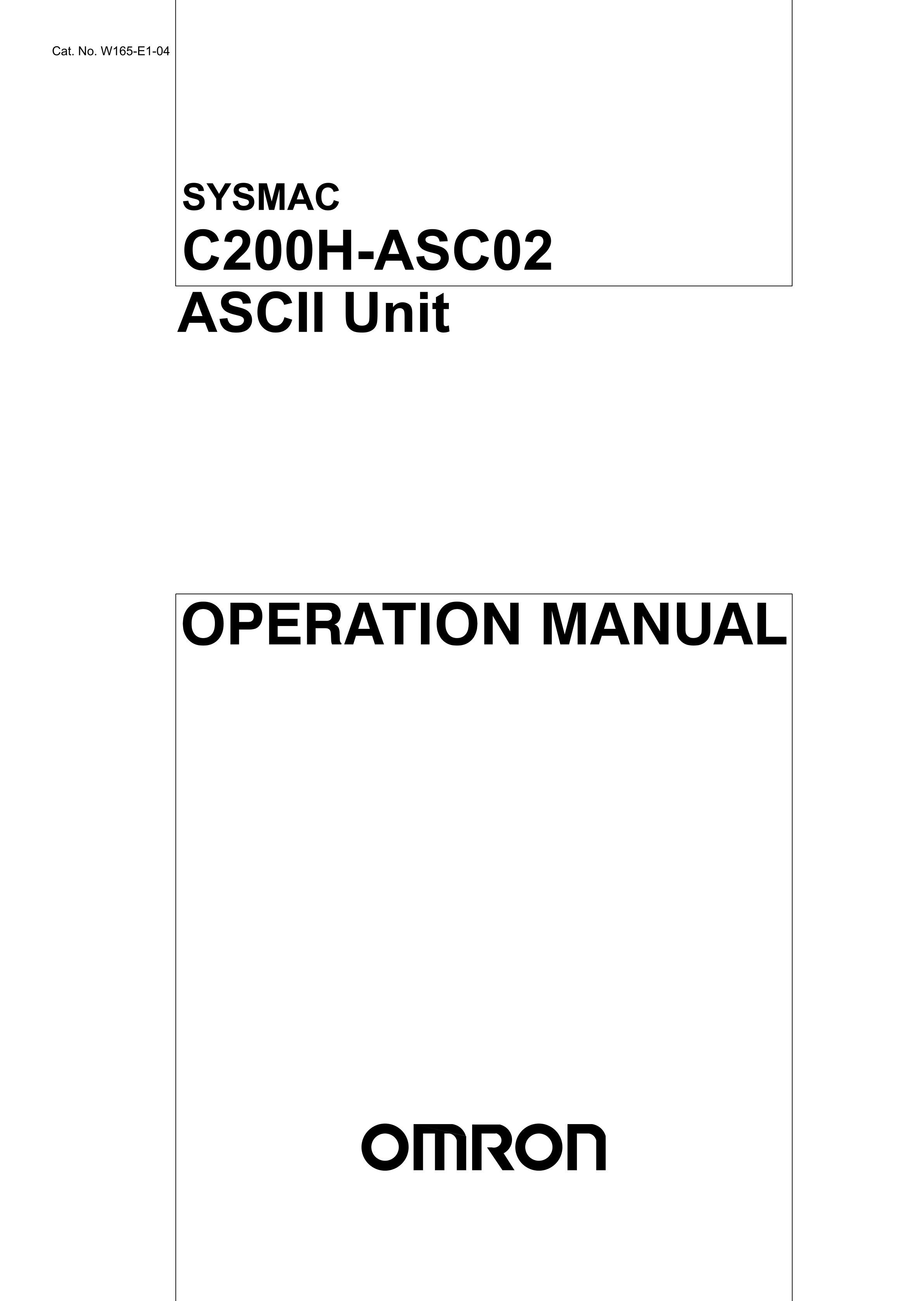 C200H-ASC02操作手册欧姆龙C200H-ASC02手册