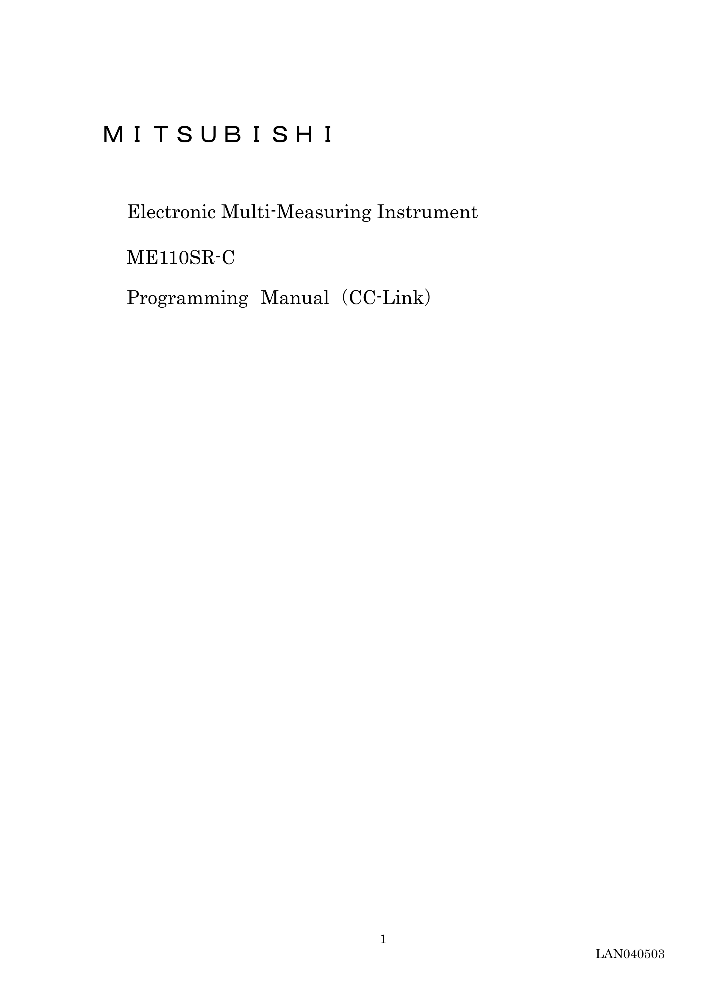 ME110SR-C手册三菱ME110SR-C编程手册