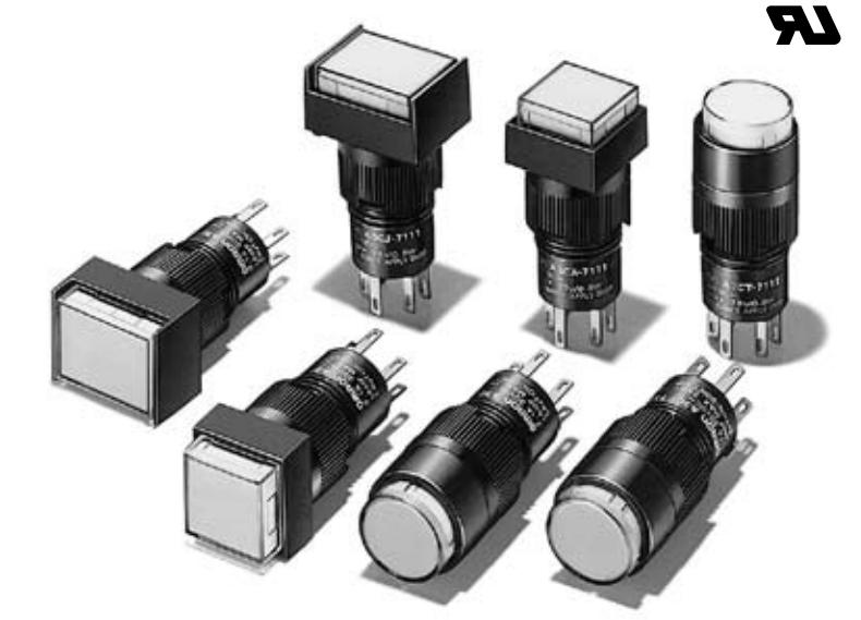 按钮开关A3CT-90A0-W形状：圆形
