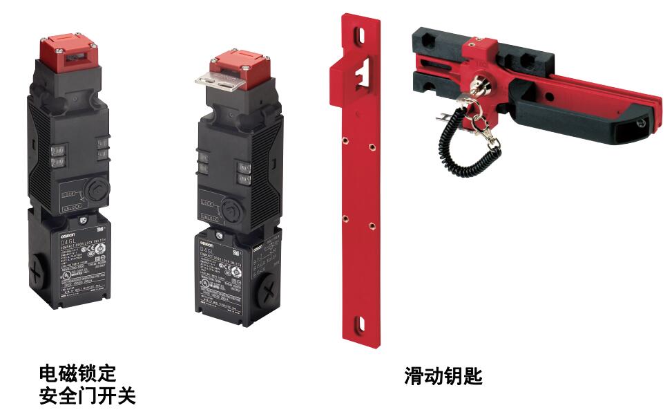 电磁锁定安全门开关内置连接器大幅度缩小了外形尺寸、占用空间而且还采用了商品通用连接器以削减配线成本
D4GL-2EFG-A4