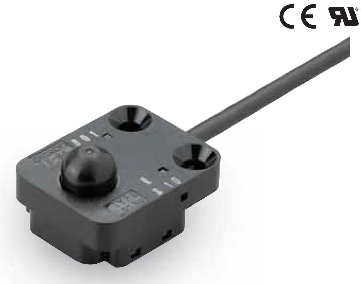 按钮型光电传感器EE-SA801A-R 1M安装孔为方孔隐藏孔加工面的结构加工简便
