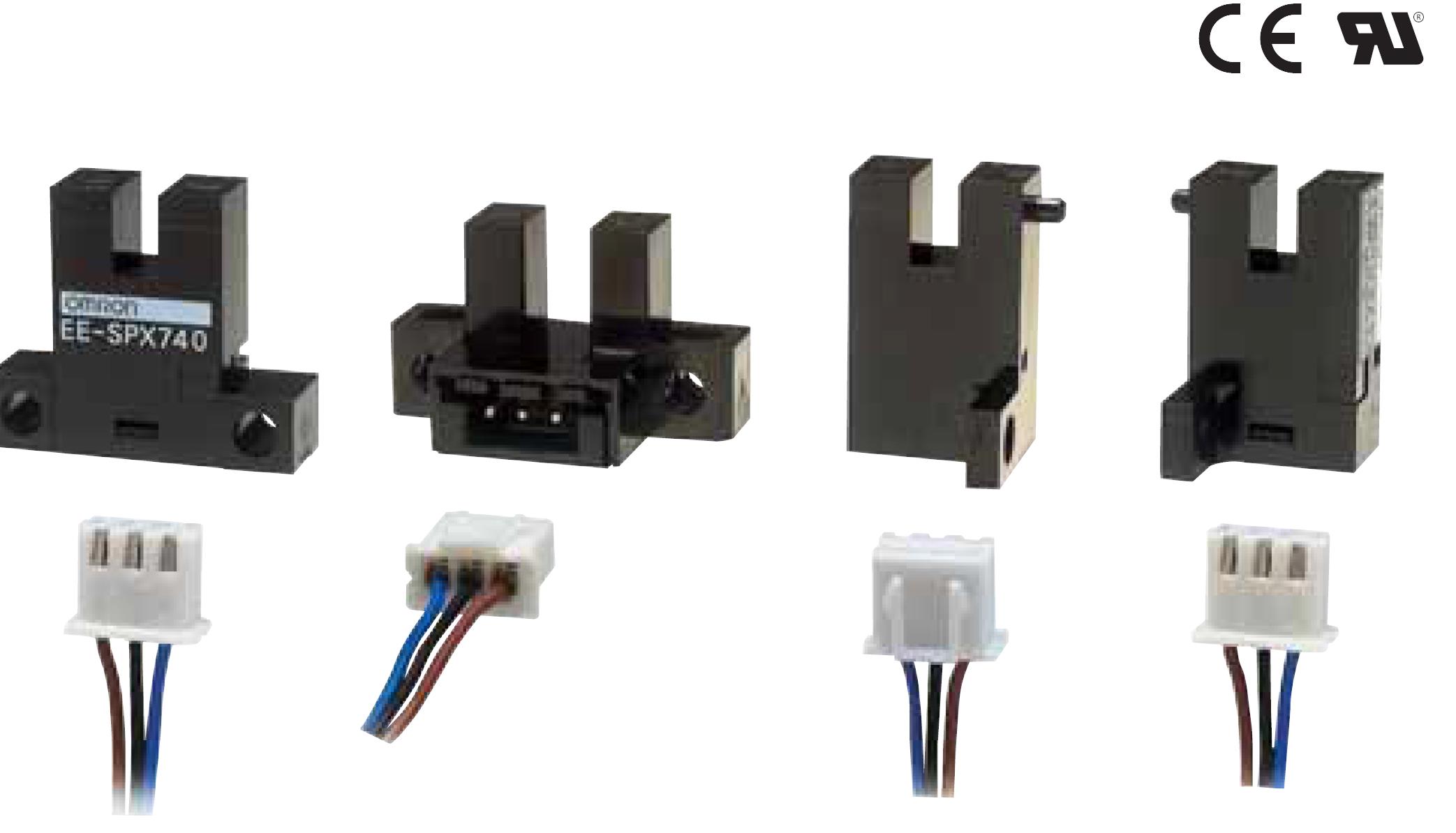 凹槽型接插件型光电传感器控制模式：标准或加热冷却
EE-SPX840