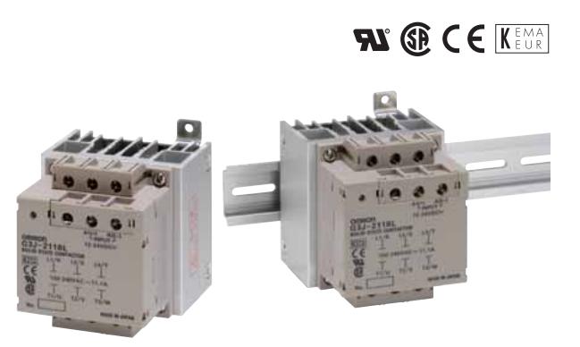 欧姆龙单功能型三相电机用固态接触器G3J-211BL-2 AC100-240形状：屏蔽M12
